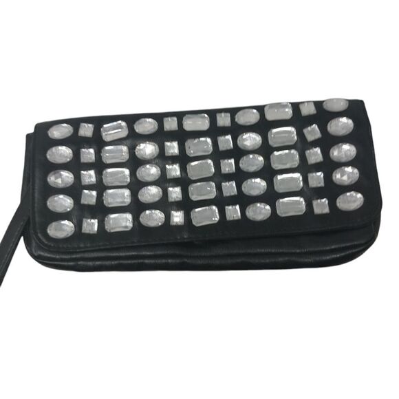 LULU BLACK WRISTLET WITH FAUX CRYSTALS. - Picture 1 of 11